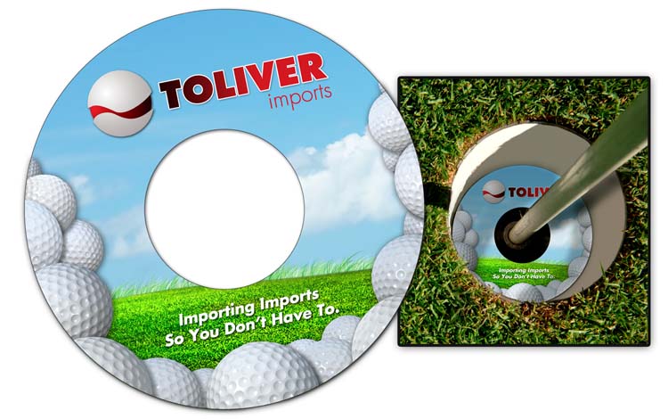 Plastic Golf Cup Ad Ringer - 13 pt UV Inhibiting Laminate - 3.75 Inch Diameter2 sided. 3