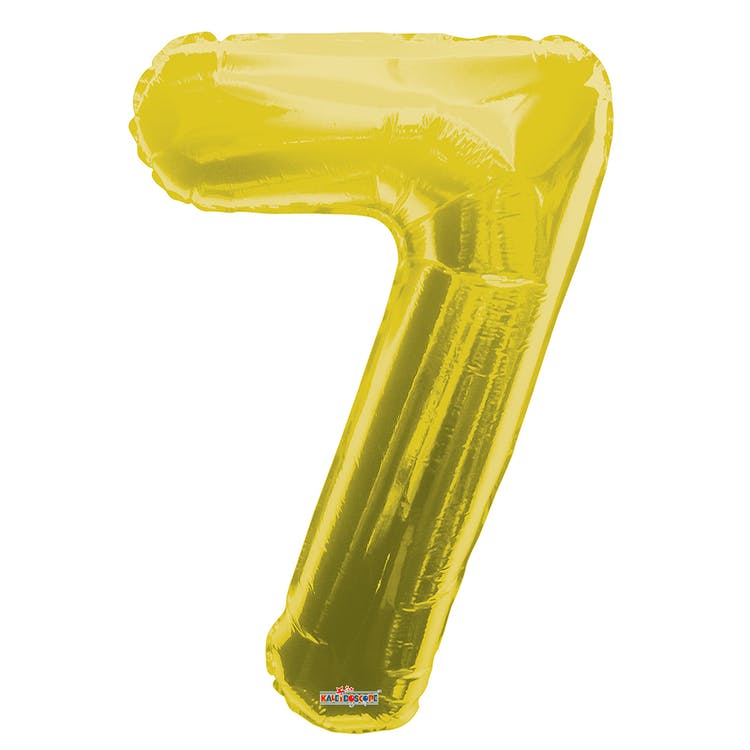 Mylar Number 7 Balloons - Gold 34" 2