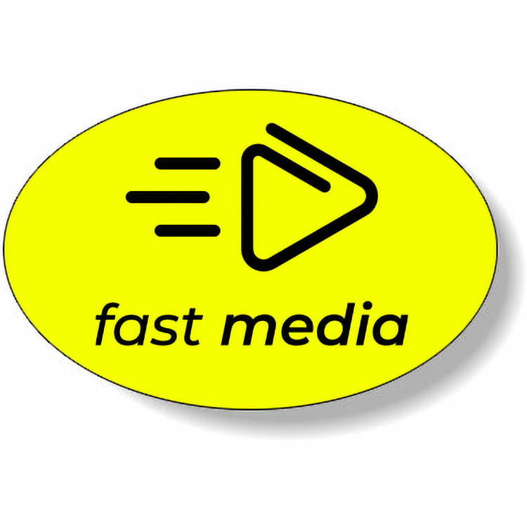 Fluorescent Chartreuse Flexo-Printed Stock Oval Label (1.625"x2.5")