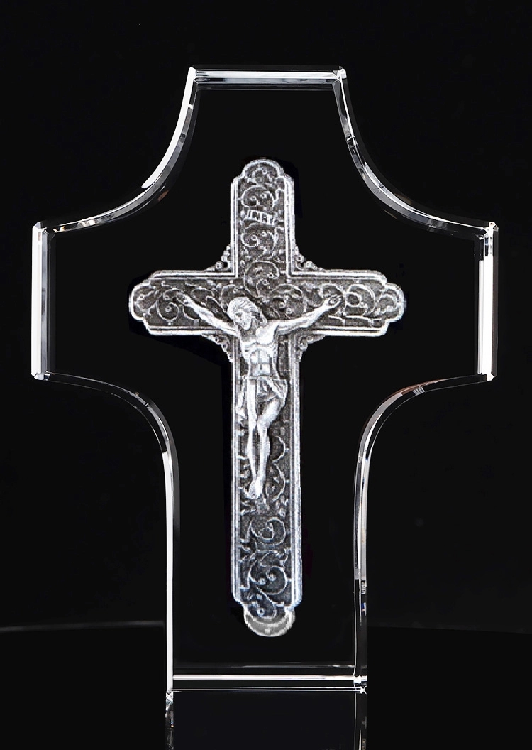 Engraved Crystal Glass Cross 6