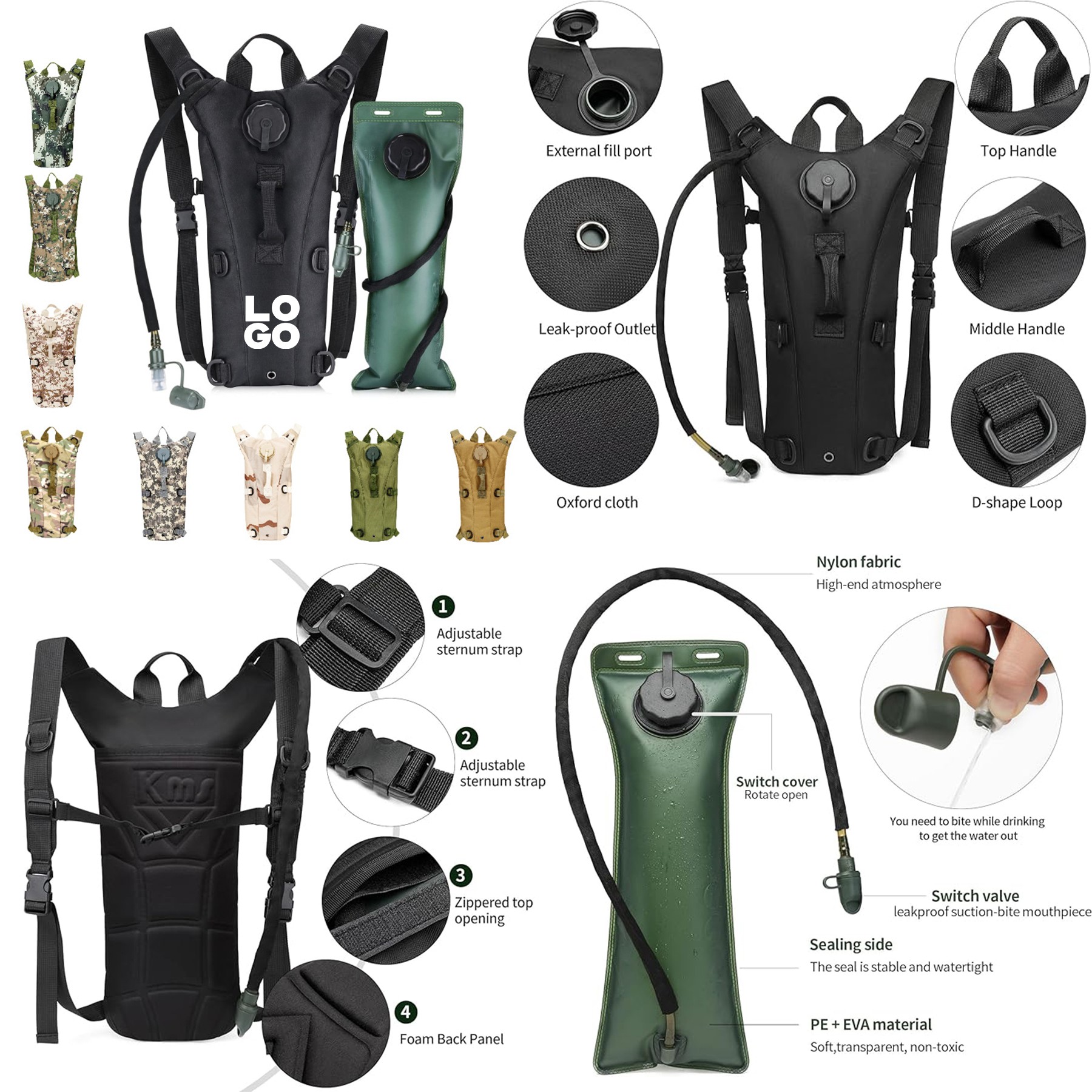 3L Hydration Backpack with Water Bladder 2