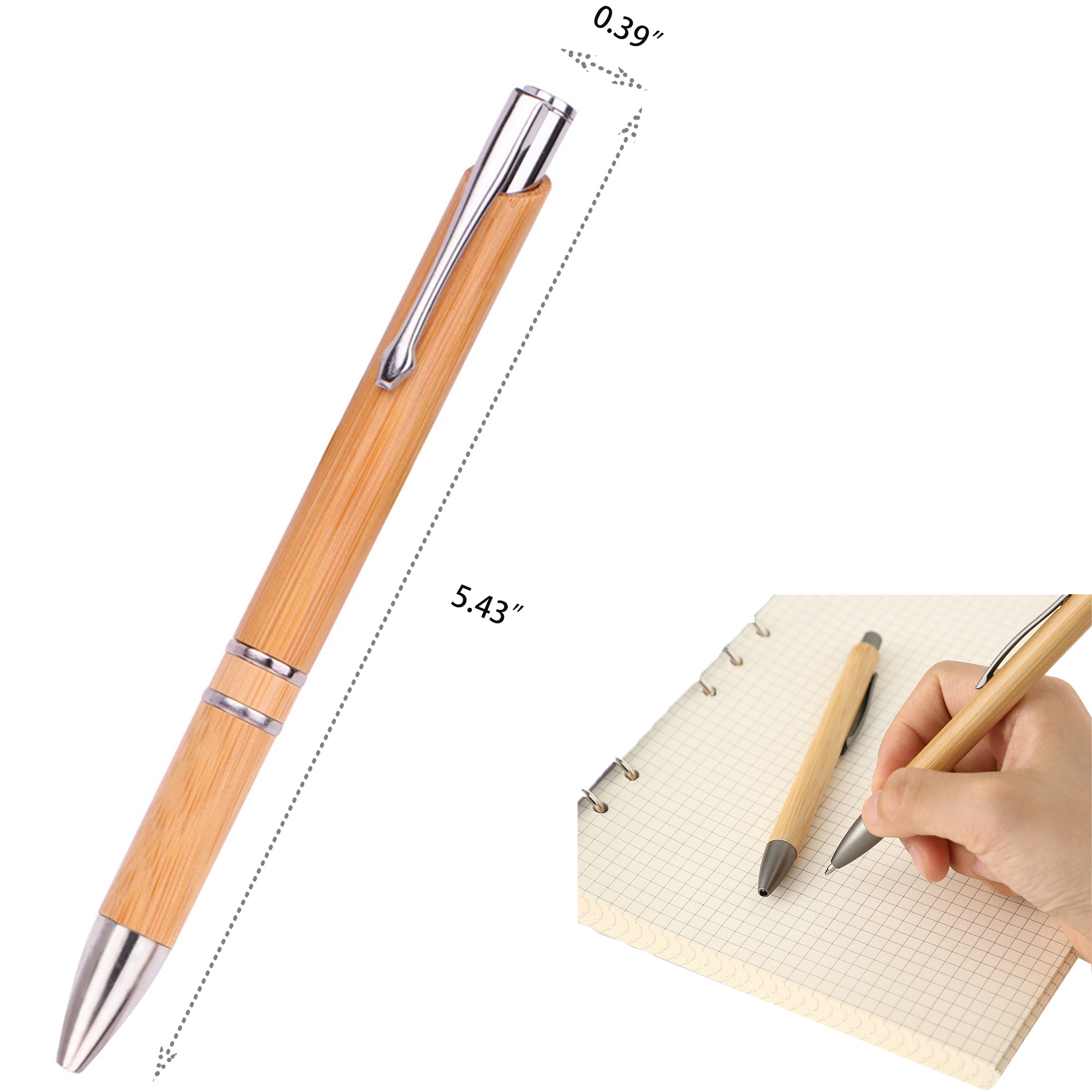 Wood Bamboo Press Environmentally Friendly Ballpoint Pen 2