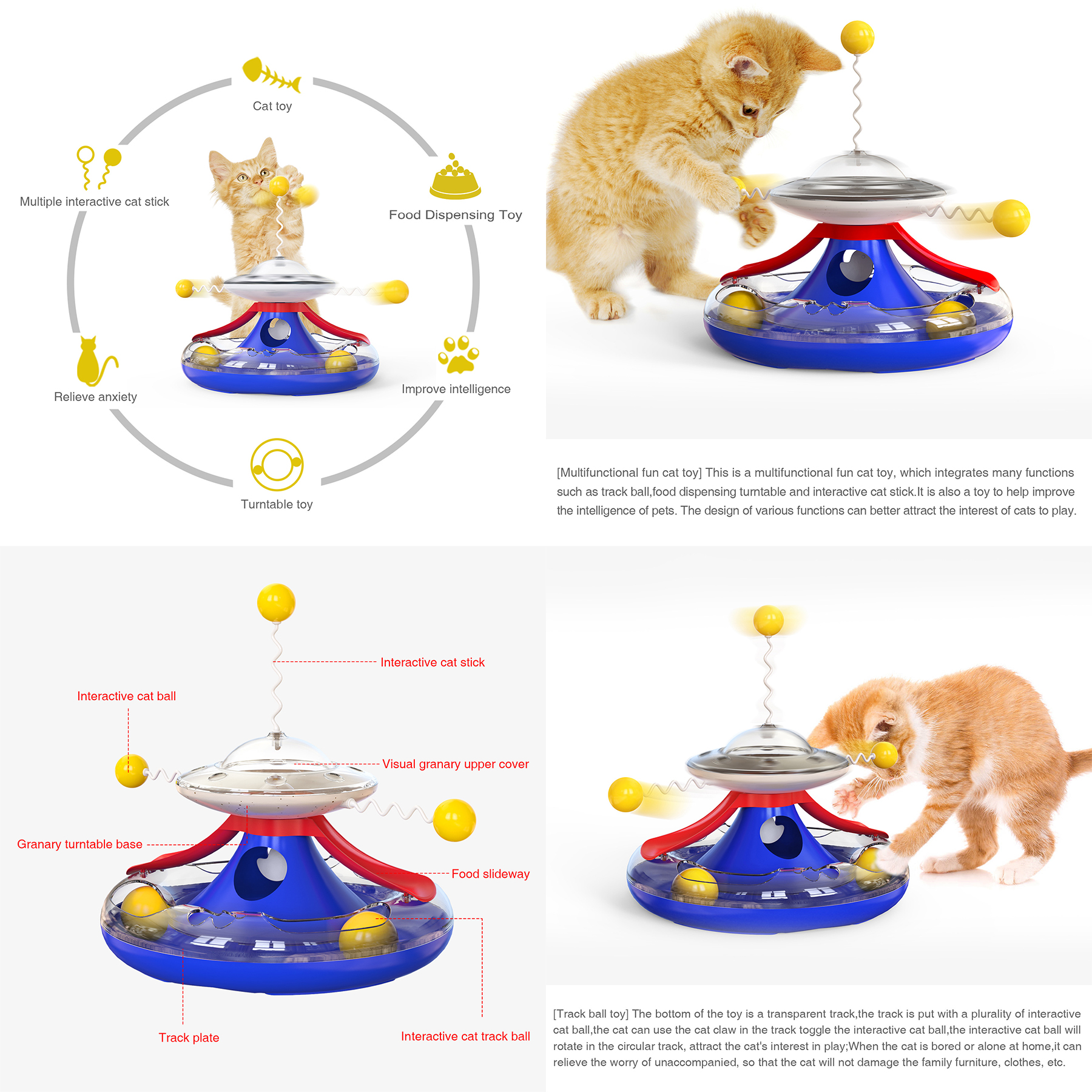 Plastic Food Dispenser Interactive Pet Supplies 7