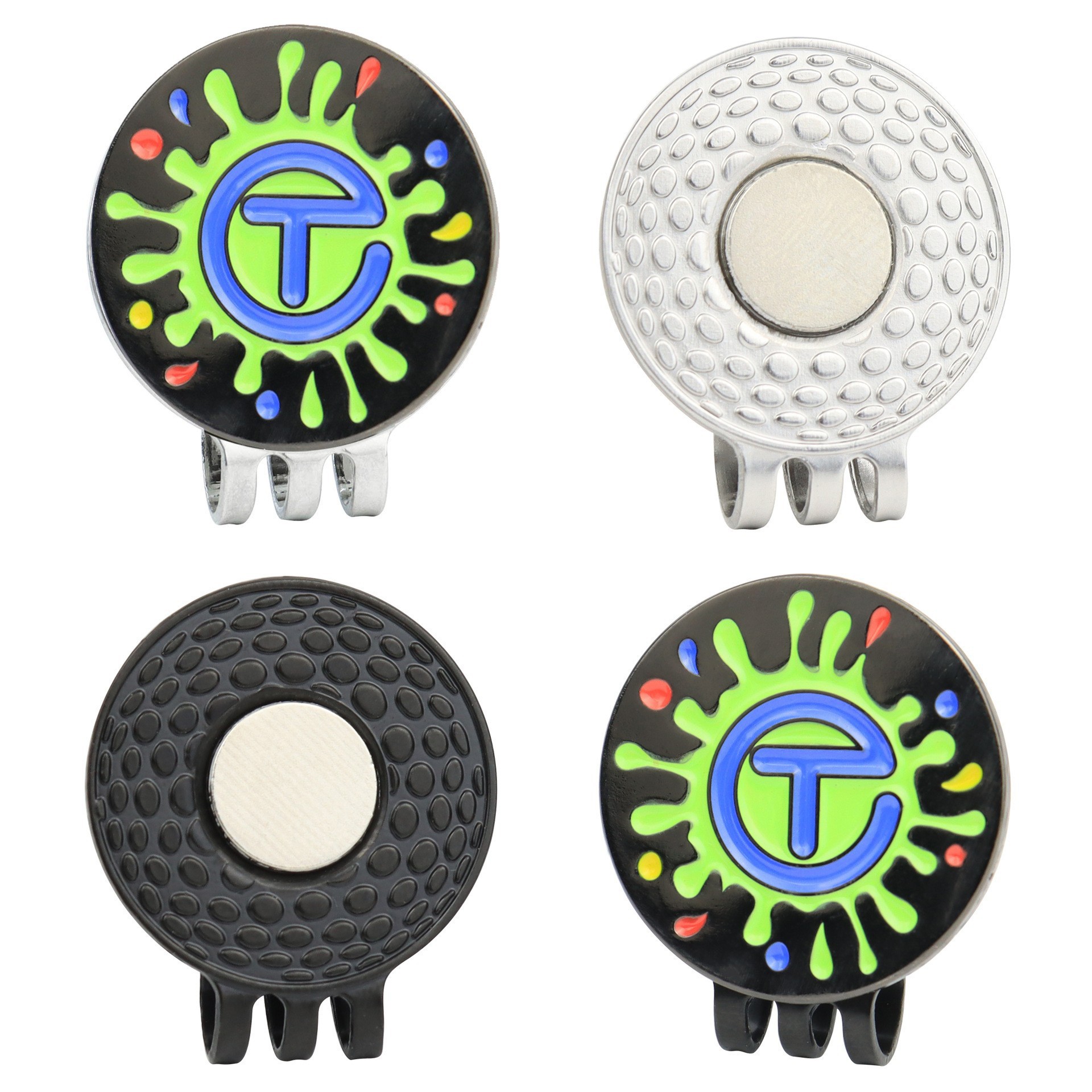 Custom 1" Epoxy Golf Marker Golf Metal Cap Clip 2