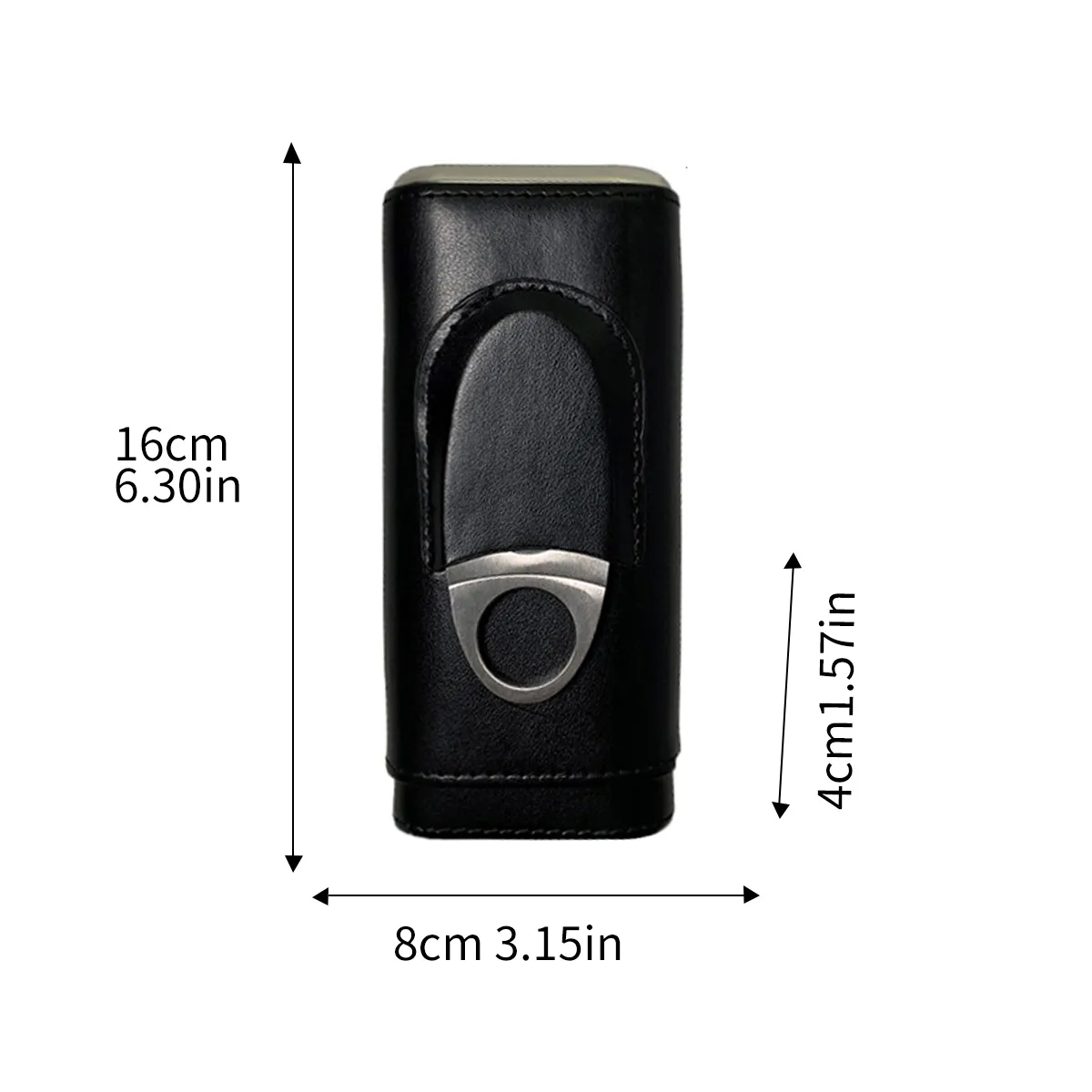 Travel Leather Cigar Case With Cutter Gift Set 5