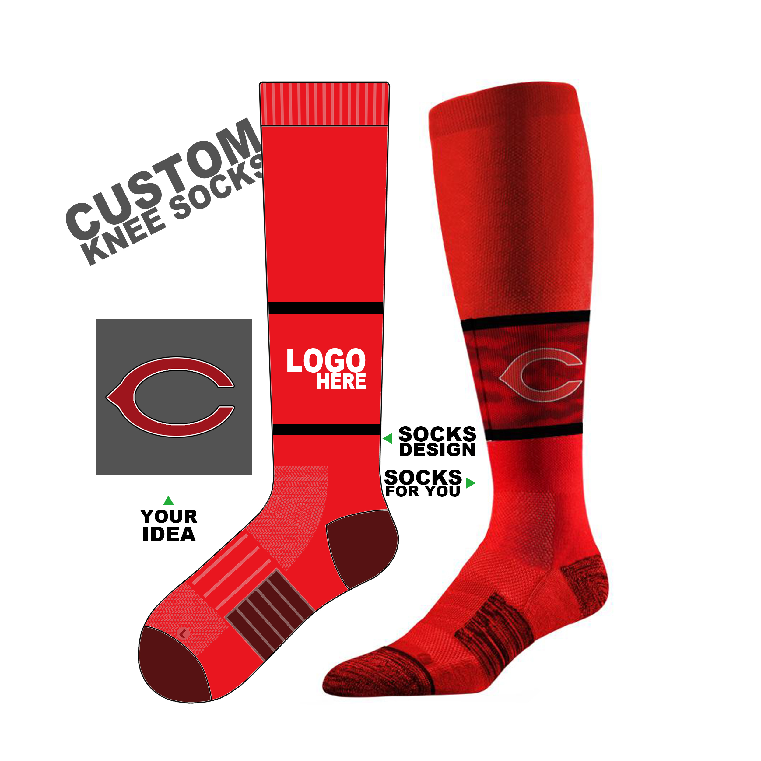 Customizable Knee-High Performance Sock 2