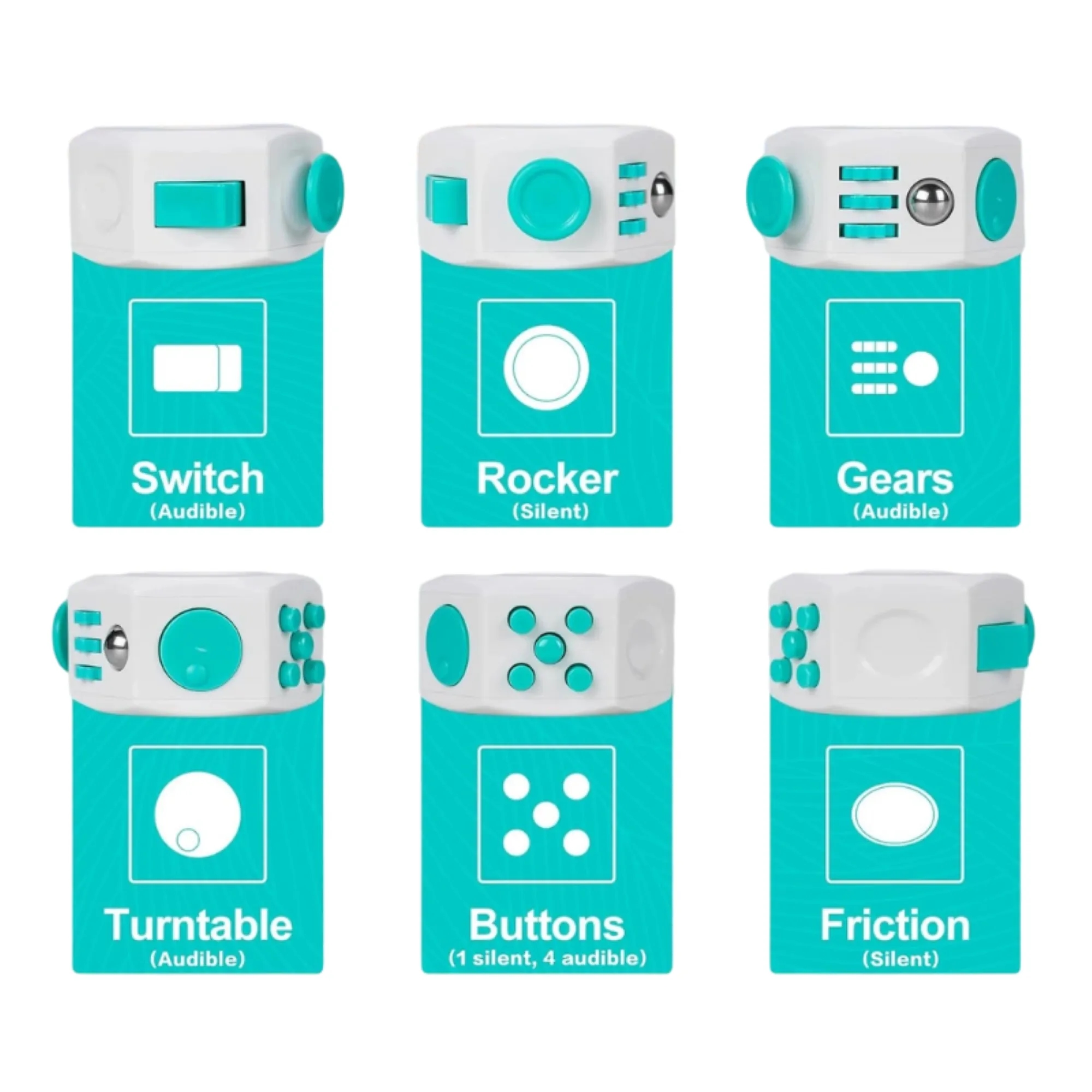Tactile Rubik's Cube Six Sided Silent Decompression Toy 5