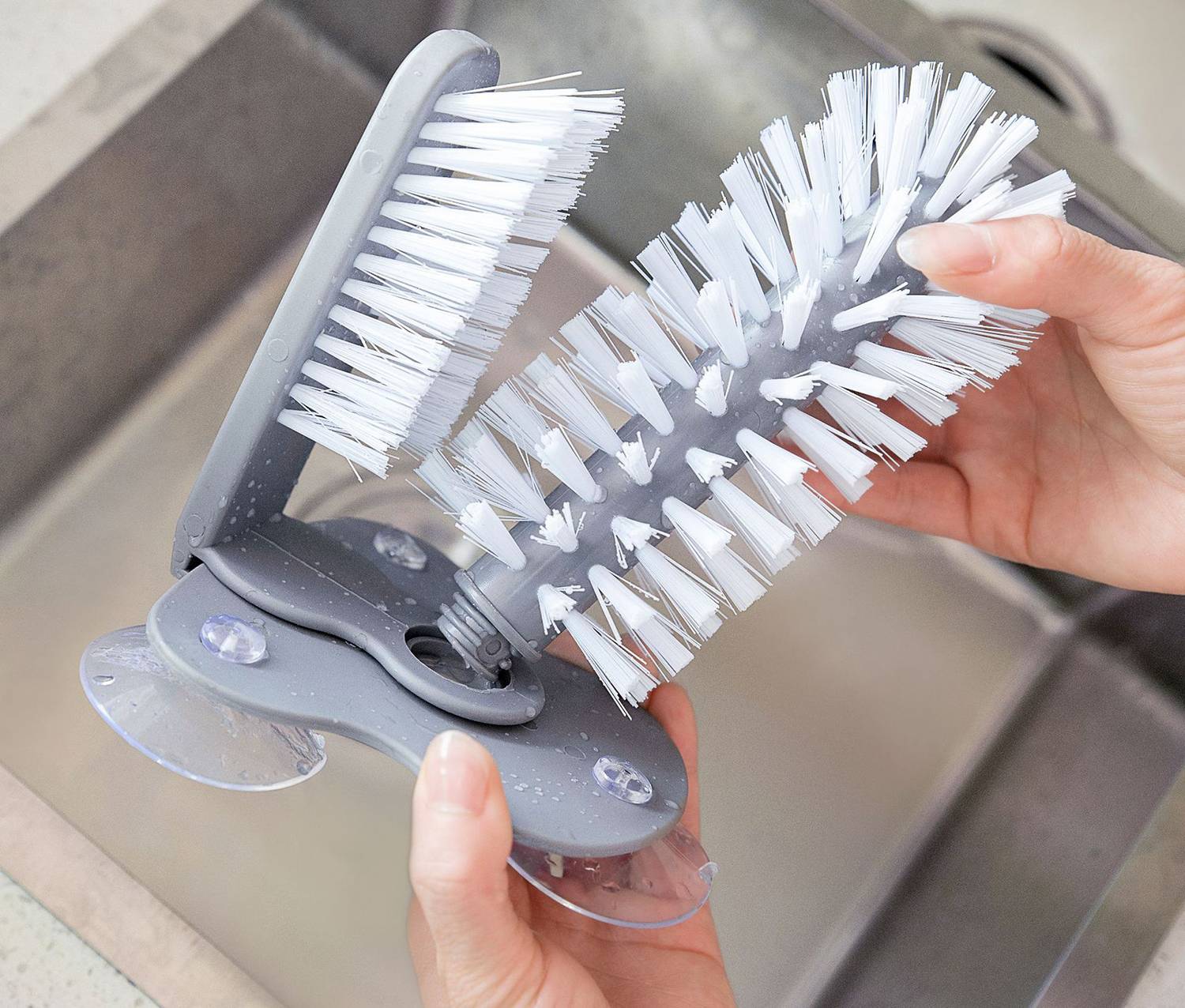 Wall-Mounted Plastic Cup Brush w/ Suction Base 5