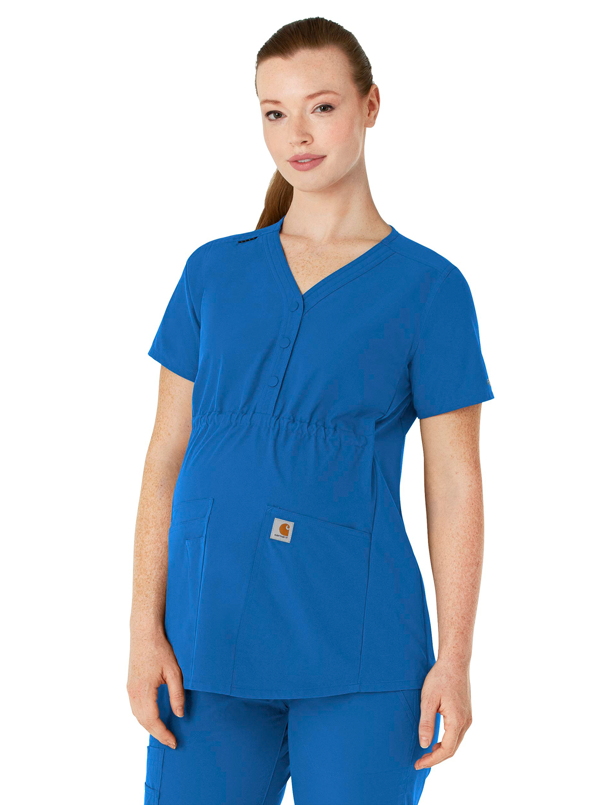 Force Essentials Women's Four-Pocket Henley Maternity Top