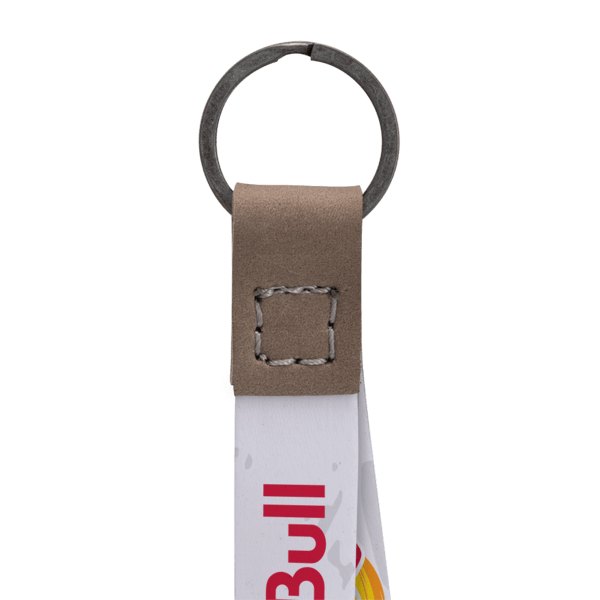 Dye Sublimated Keychain with Leather Accent 4