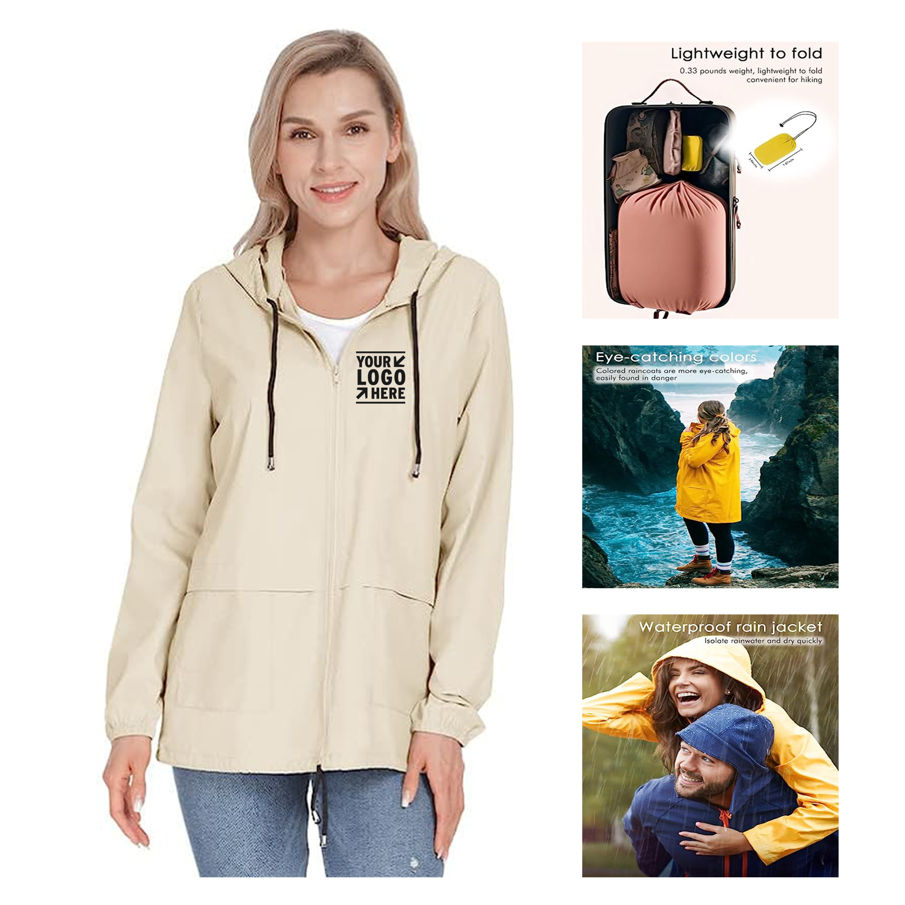 Women Waterproof Lightweight Raincoat