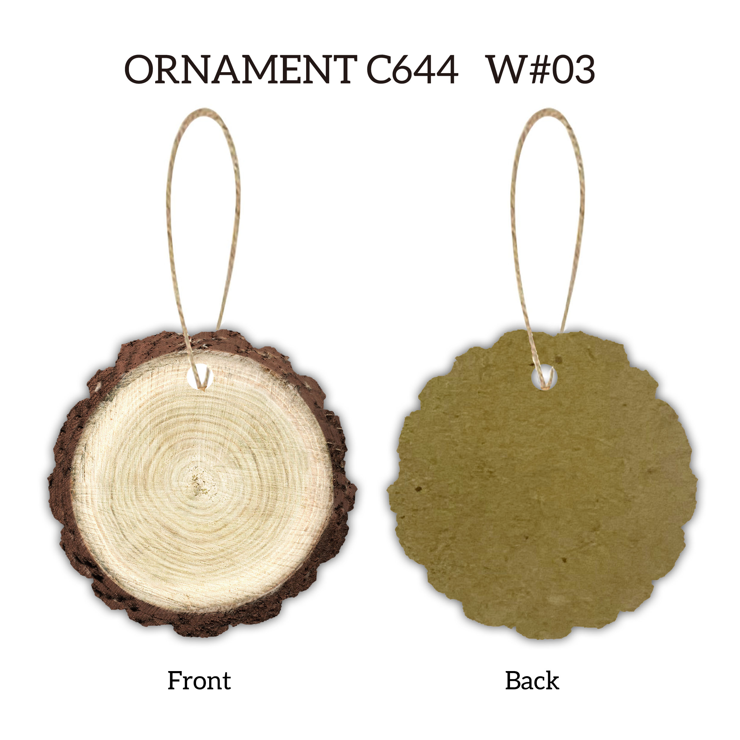 Free Shipping Full Color Christmas Ornament - Trunk w/ hemp rope 3