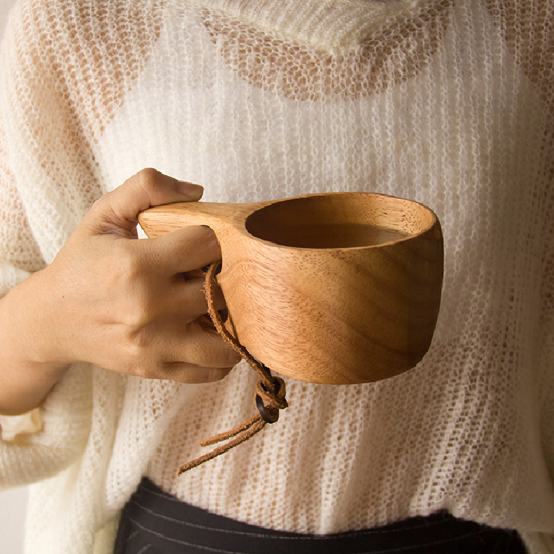 Wooden Beer Mug Office Wood Cup 3