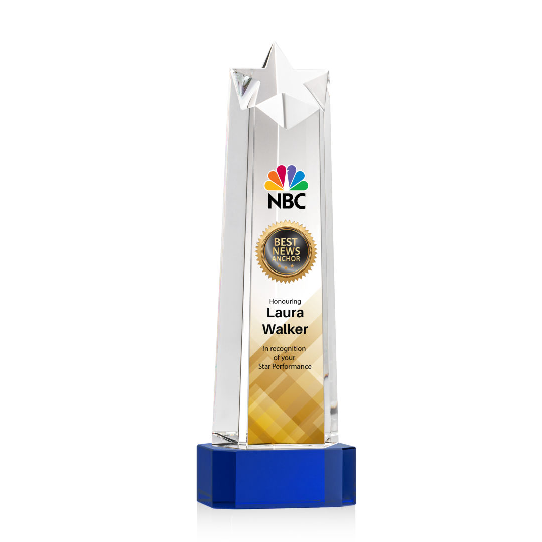 Delaware Star VividPrint™ Award on Base - Blue 7