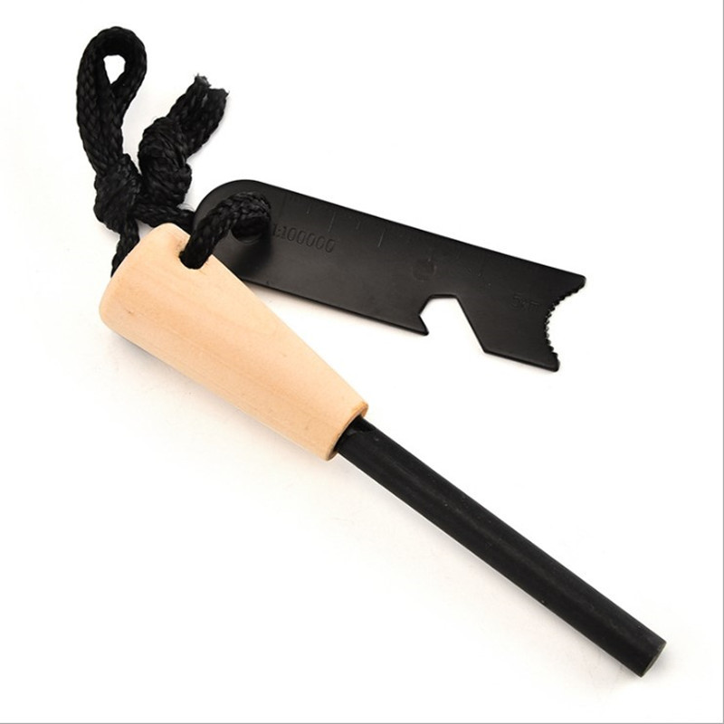 Wood Fire Starter Flint with Wooden Handle and Striker 2