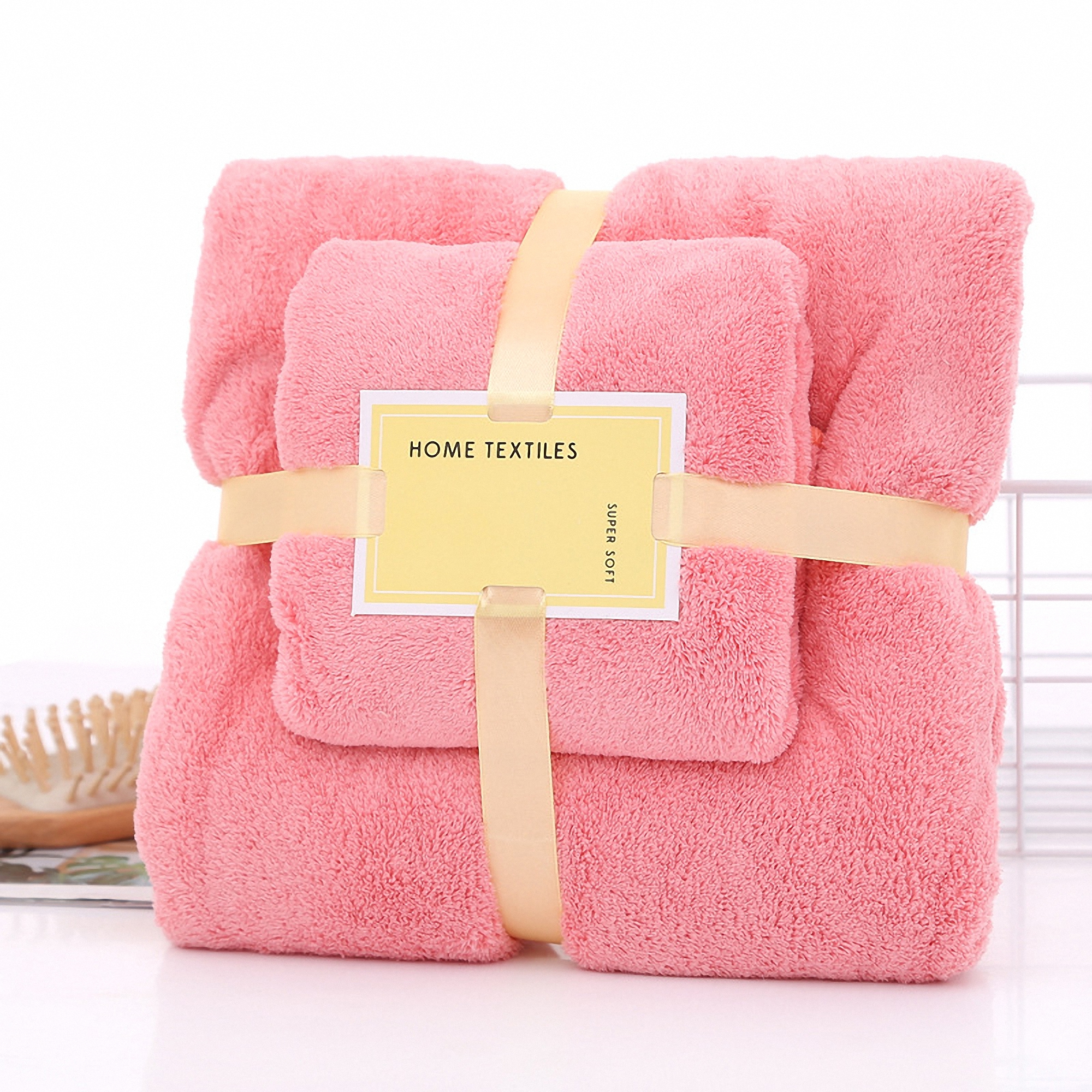 Ultra Soft Coral Fleece Bath Towel Set 3