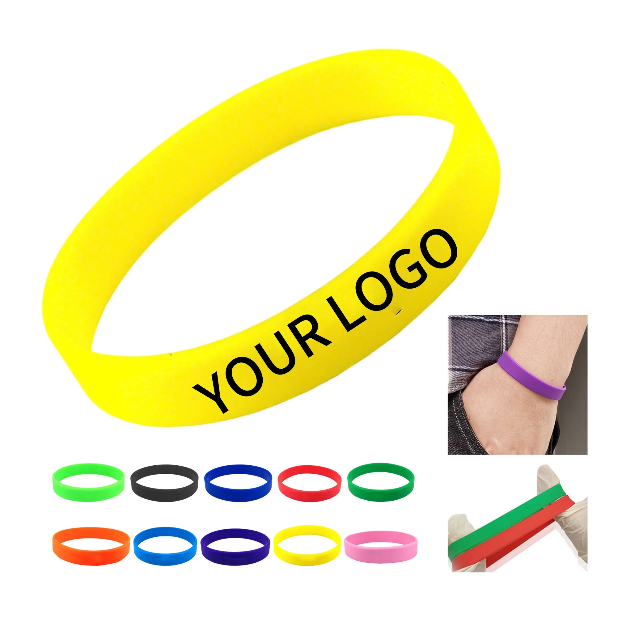 Silicone Event Wristband 8.27x0.47 Inch Soft Flexible 3