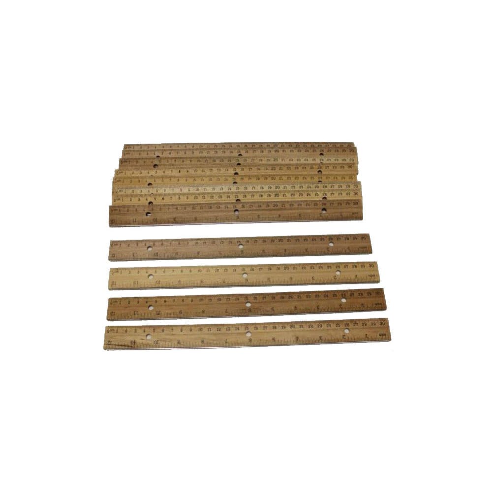 Wooden Rulers - 12" 3 Hole Punched 2