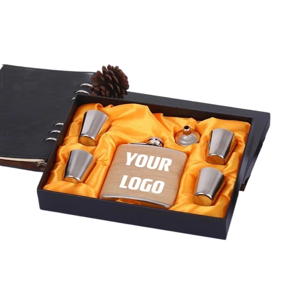 Customizable 6 oz Stainless Steel Liquor Flask Gift Set 4
