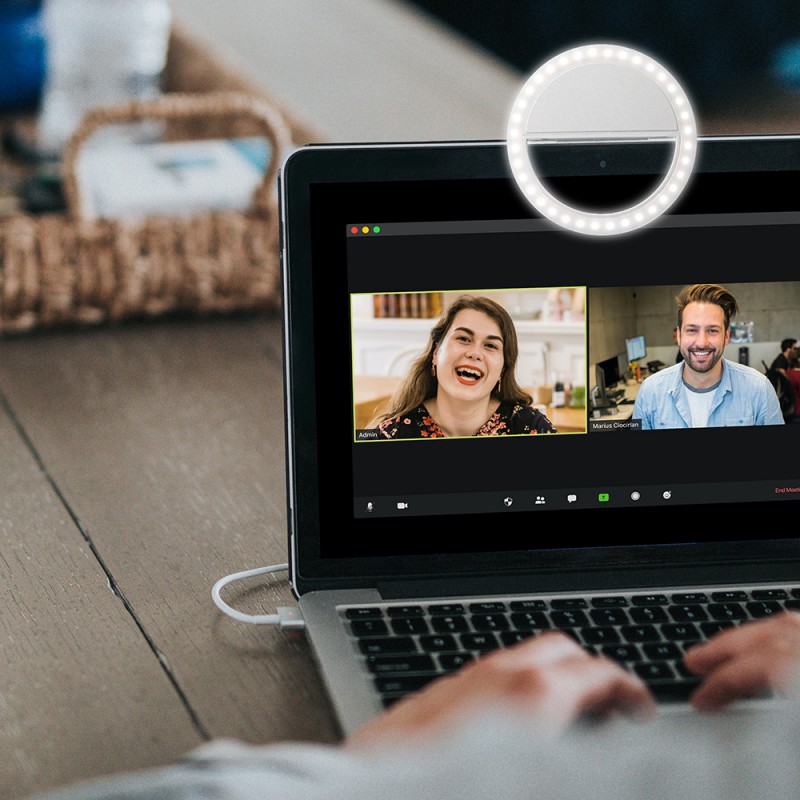 Rechargeable, Adjustable Led Ring Light for Zoom meeting and other video conference