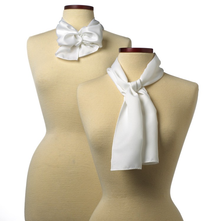 White Silk 10" x 54" Scarf 1