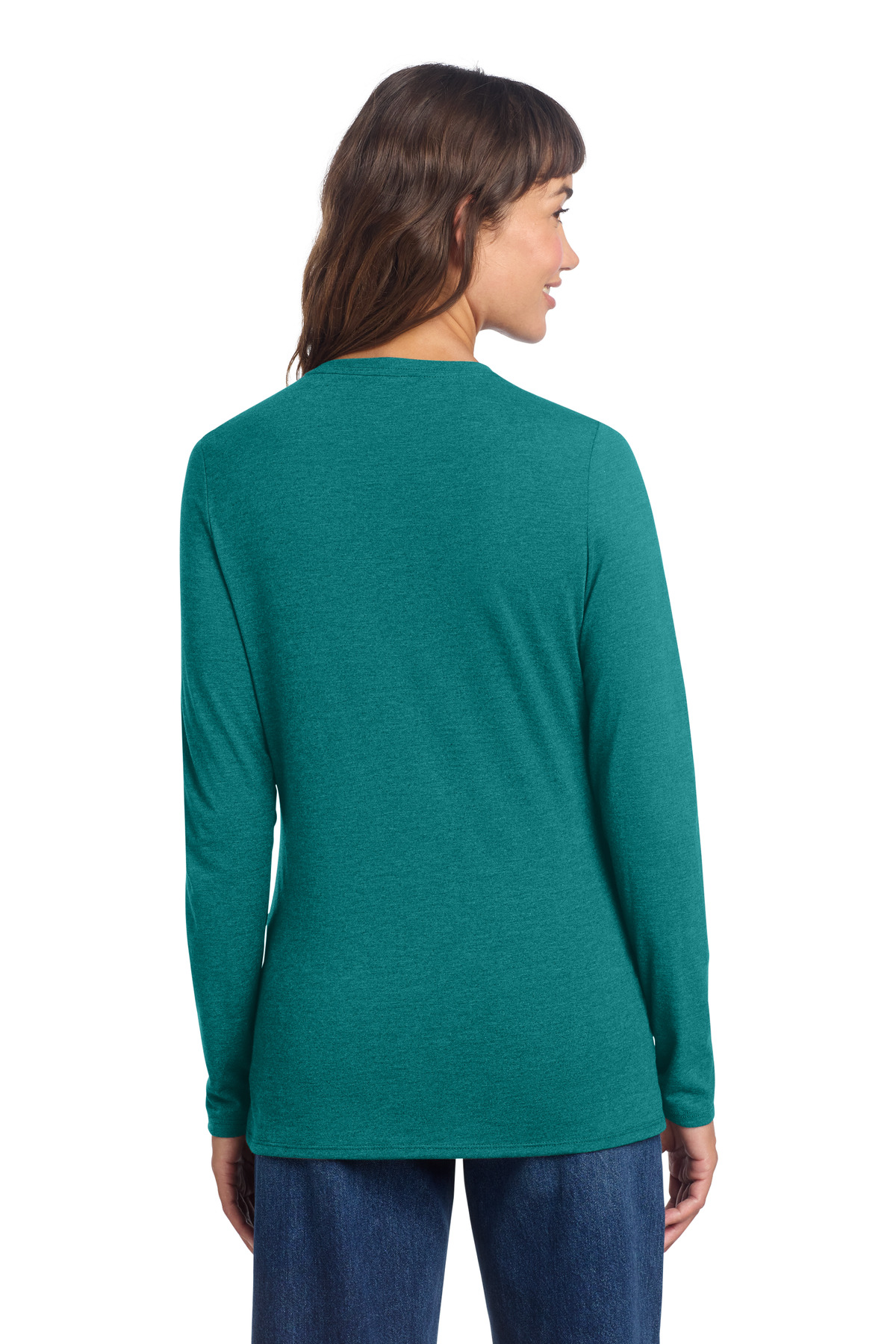 District Women's Perfect Tri Long Sleeve V-Neck Tee DT135 37