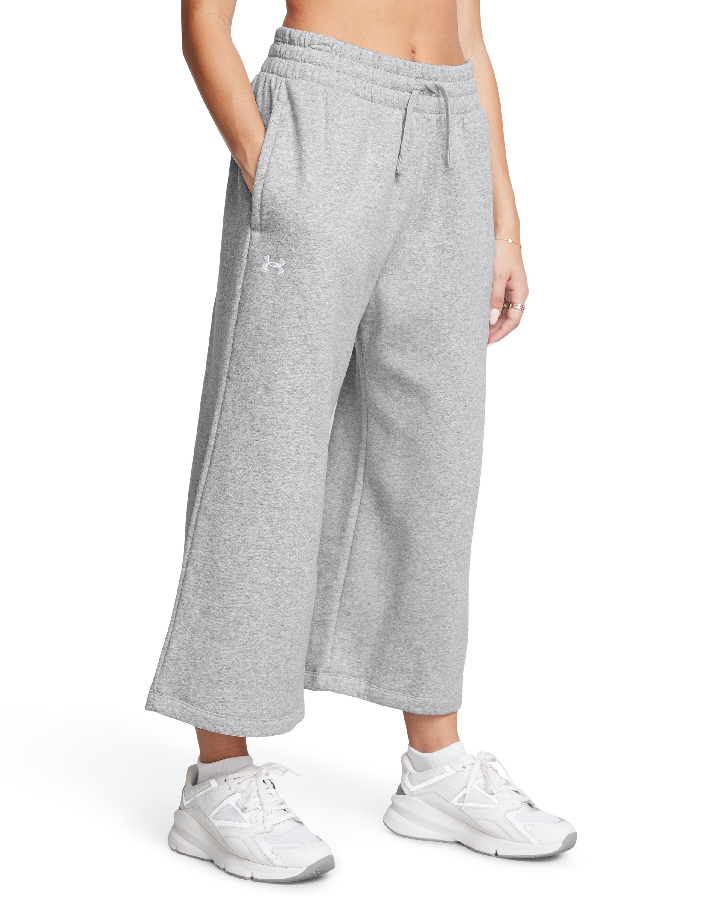 UA Rival Fleece Women's Wide Leg Crop Pants 9