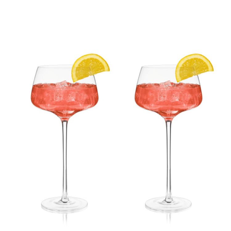 Viski® Angled Crystal Amaro Spritz Glass, set of 2 5