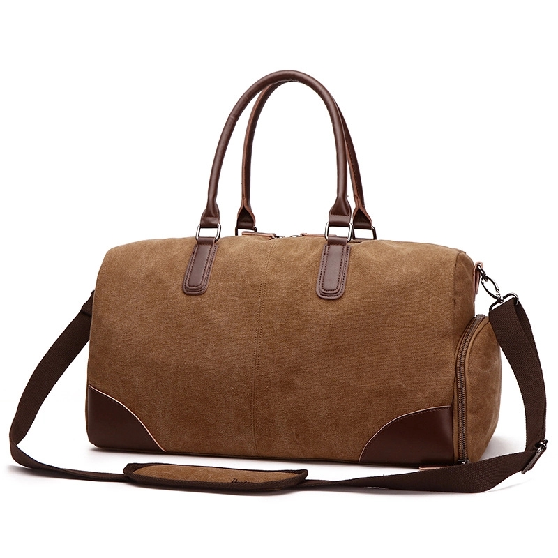 Canvas Travel Tote Bag Fitness Strap Shoe Compartment Design 8