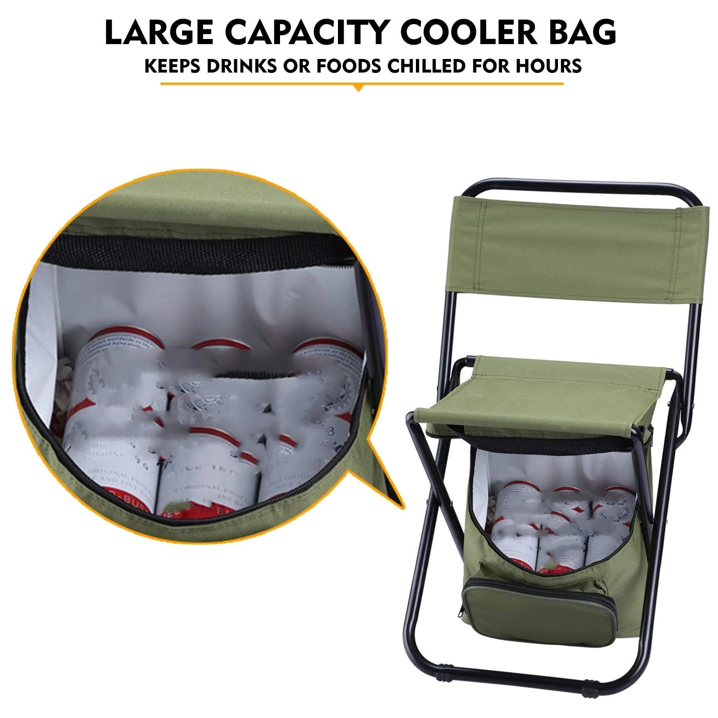 Foldable Camping Chair With Cooler Bag 4