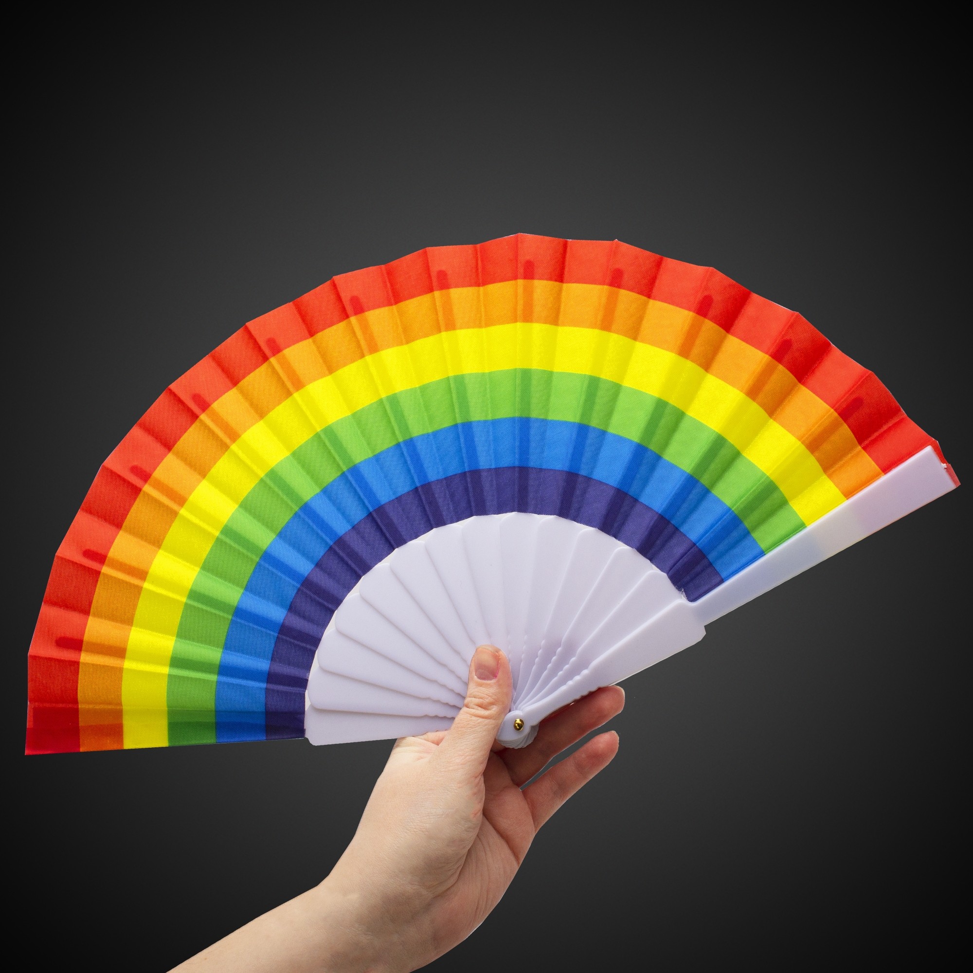 9" Rainbow Folding Fans(Imprintable) 4