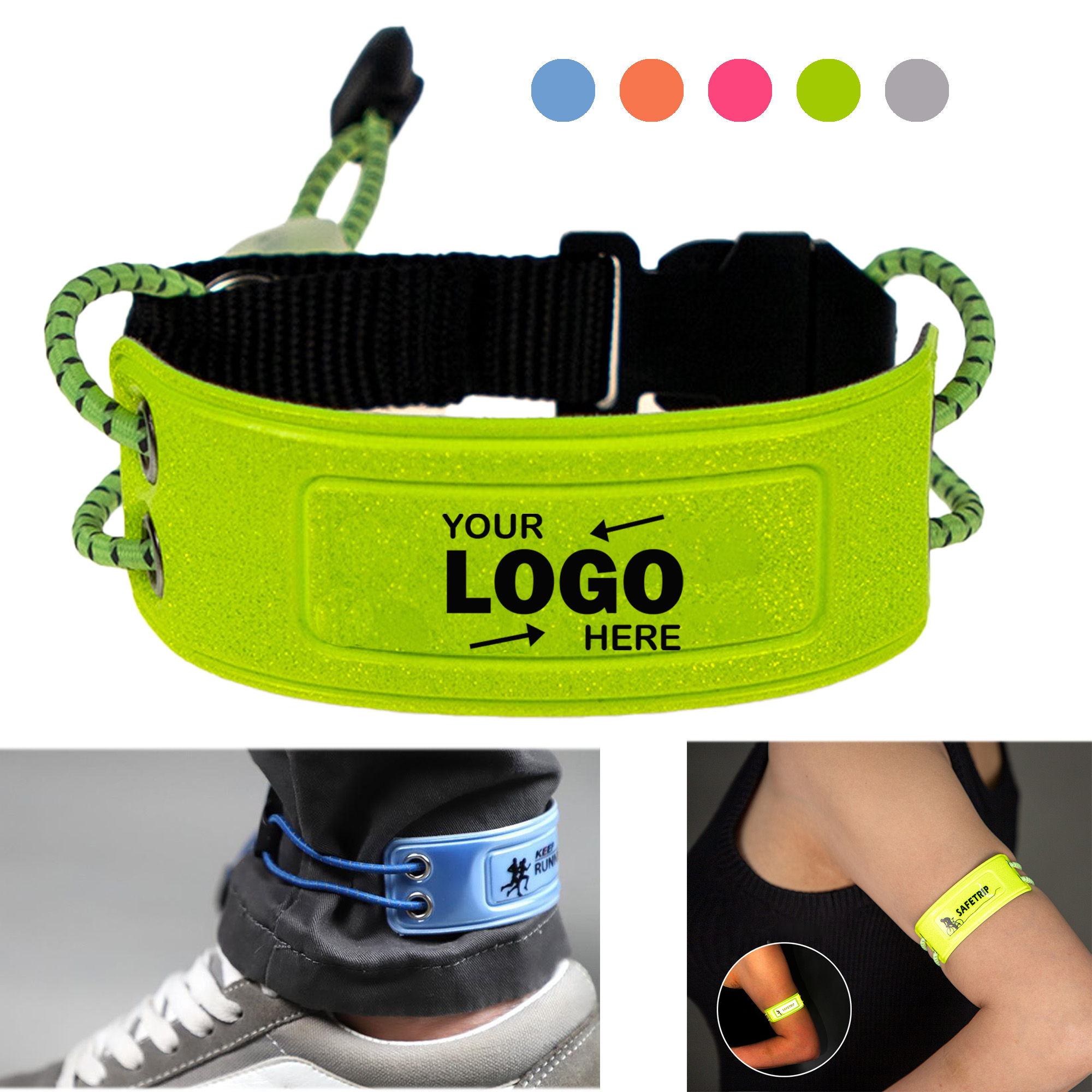 Durable PVC Sports Cycling Reflective Safety Wristband 2