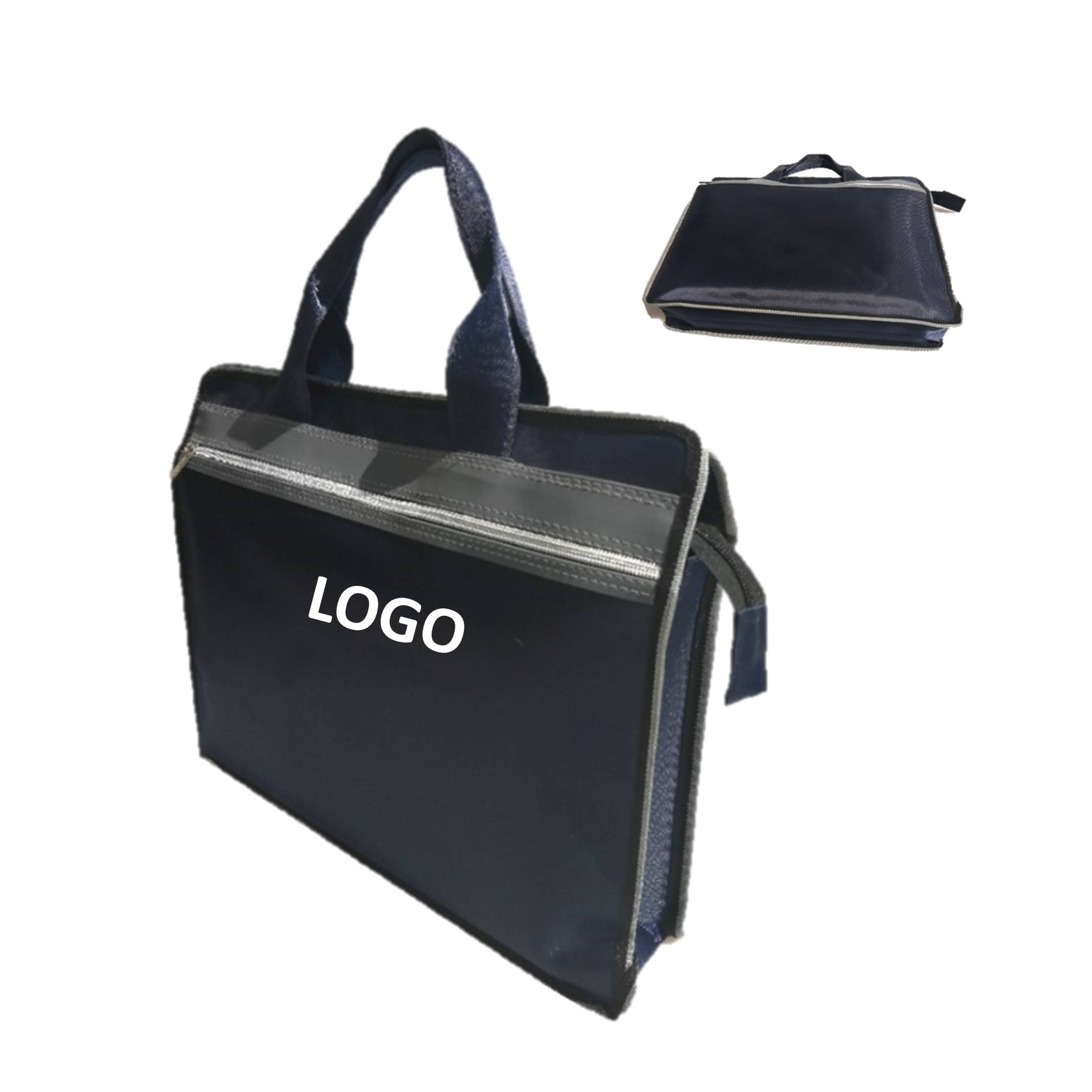 Double-Layer Portable Zipper Document Bag 1