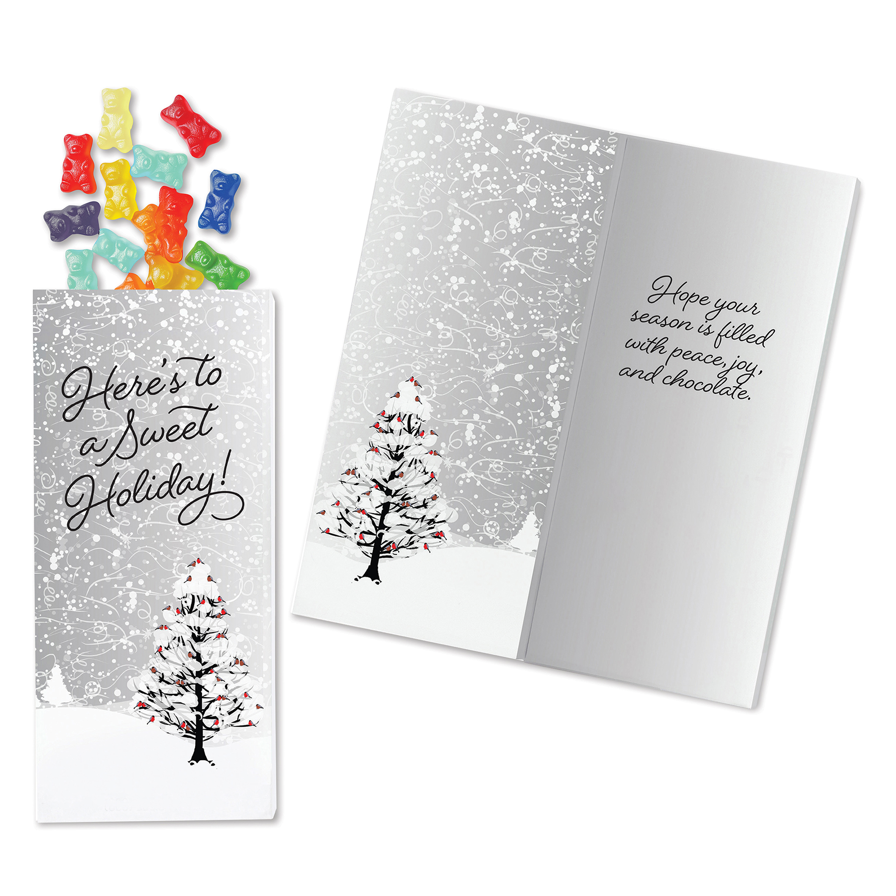 One Color Foil-Stamped Stock Cardinals Sweeter Cards with Albanese Gummi Bears 2