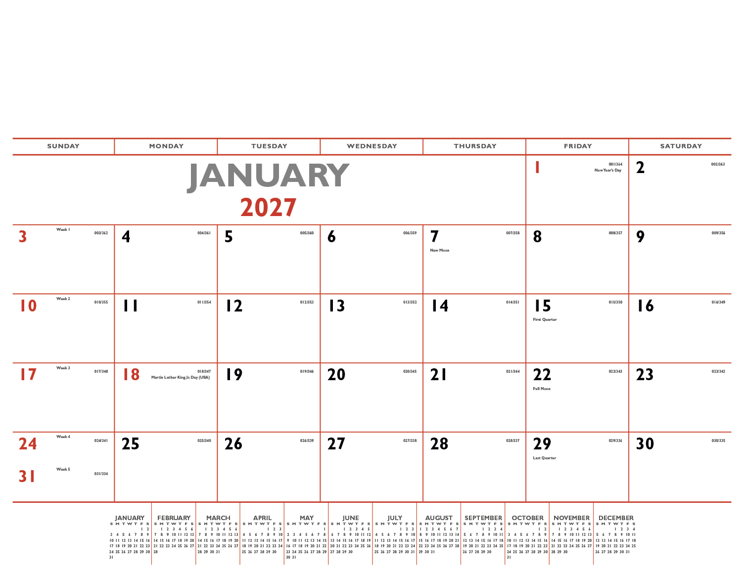 Triumph® Calendars Red & Black Desk Pad 10
