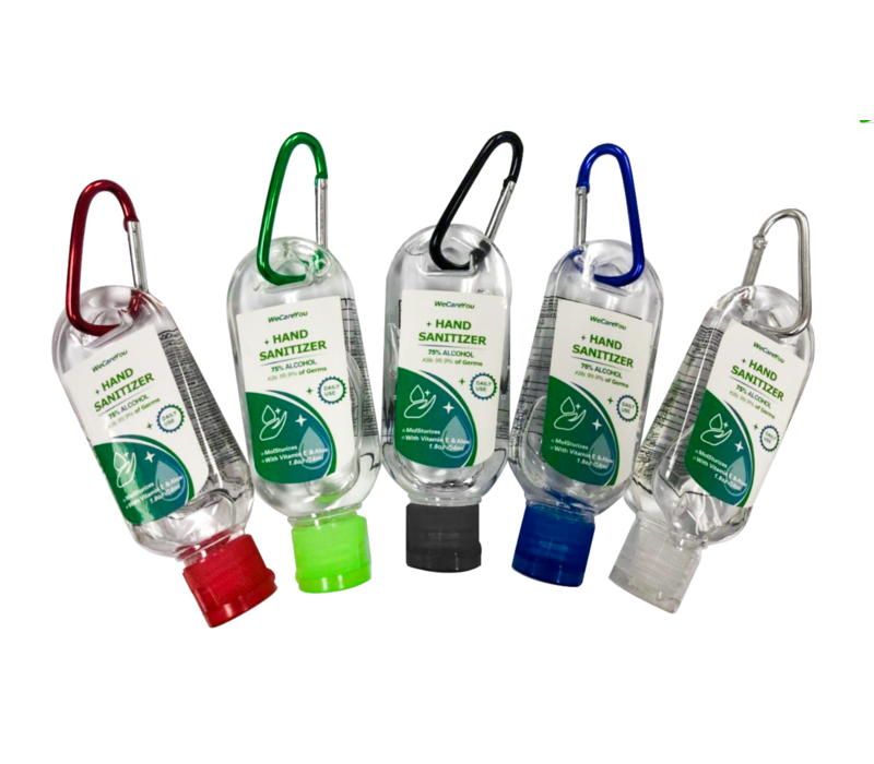 Hand Sanitizer Gel with Carabiner, 1.8 oz. - Printed 1