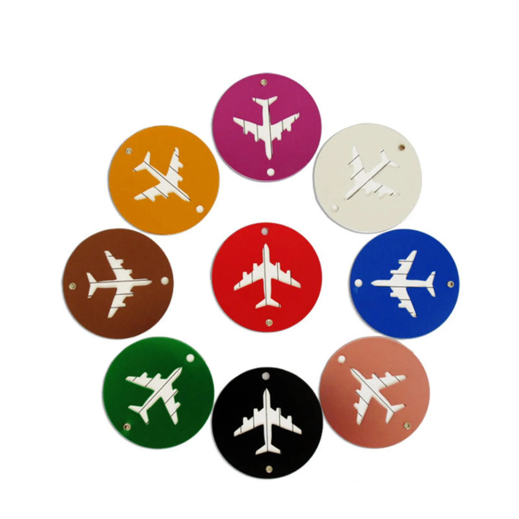 Circular Metal Luggage Tag 7