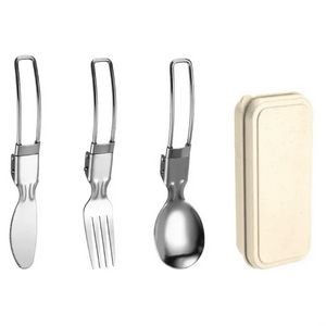 Portable Reusable Travel Stainless Steel Folding Cutlery Set 2
