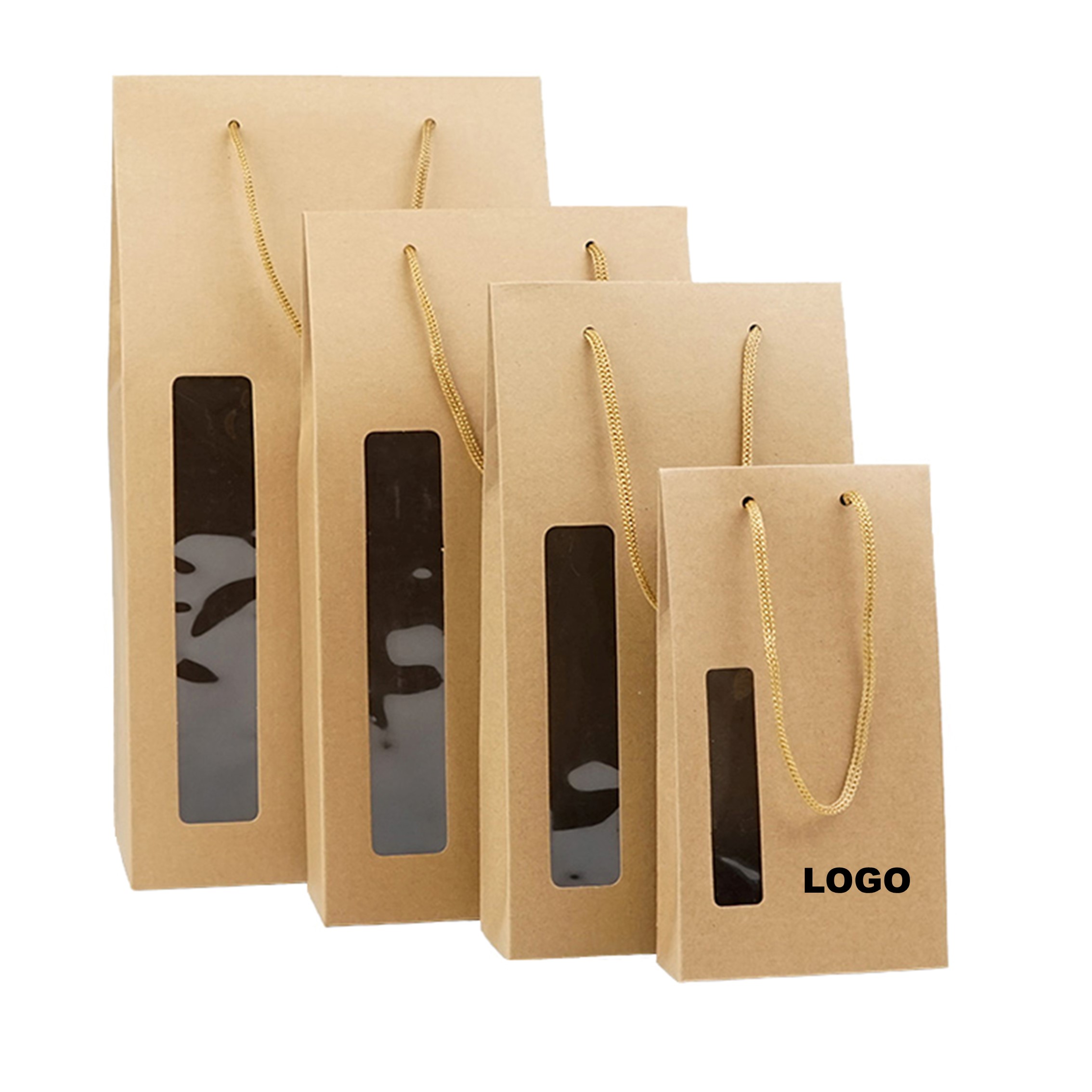 Paper Bag Kraft Paper Food Package Bag With Clear Window 2