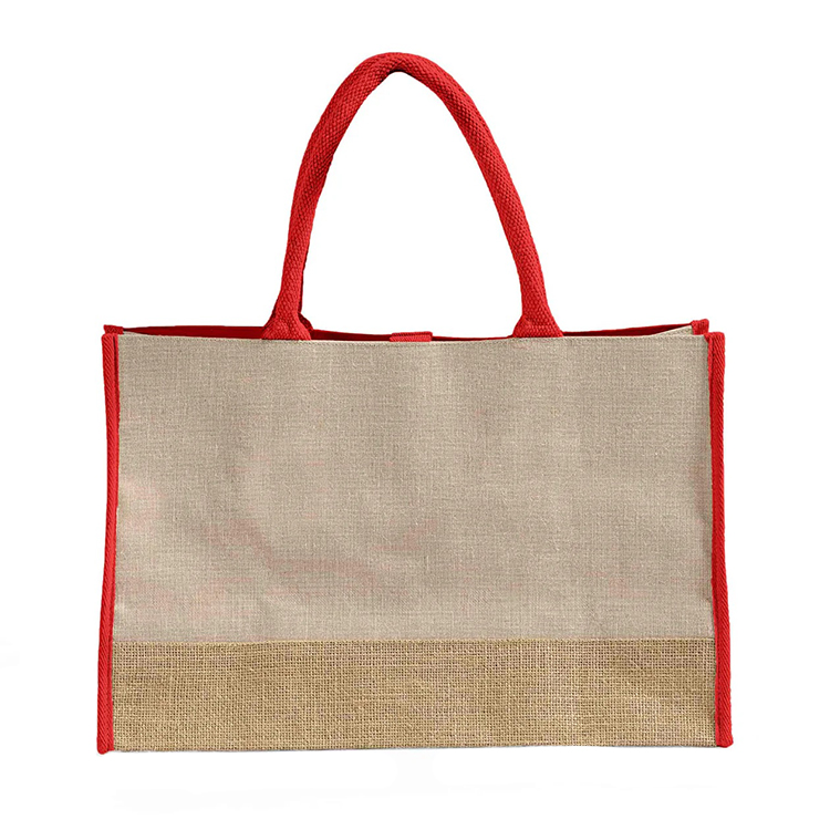 Vista Two-Tone Jute Tote Bag 7