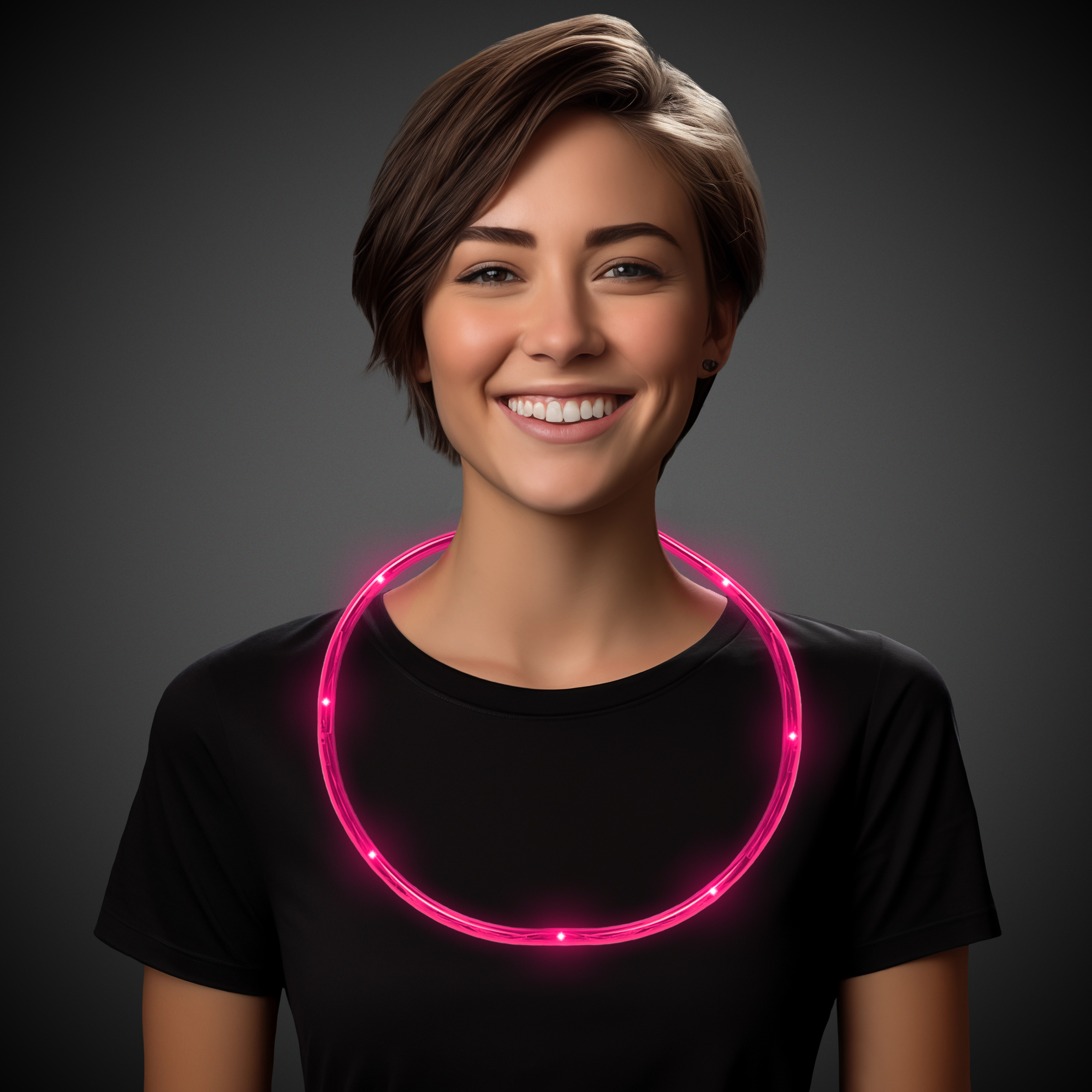 Pink Neon LED Necklaces 10