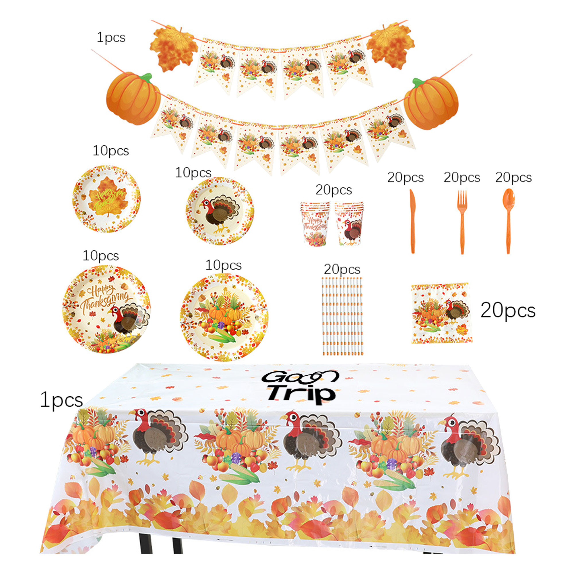 Thanksgiving Party Decoration and Tableware Set 1