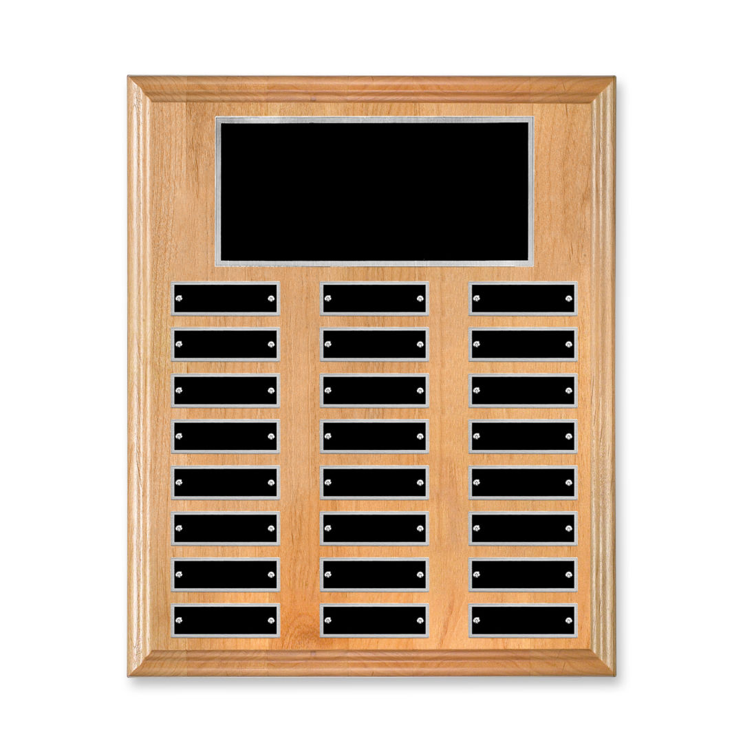 Erindate (Vert) Perpetual Plaque - Red Alder/Silver 9
