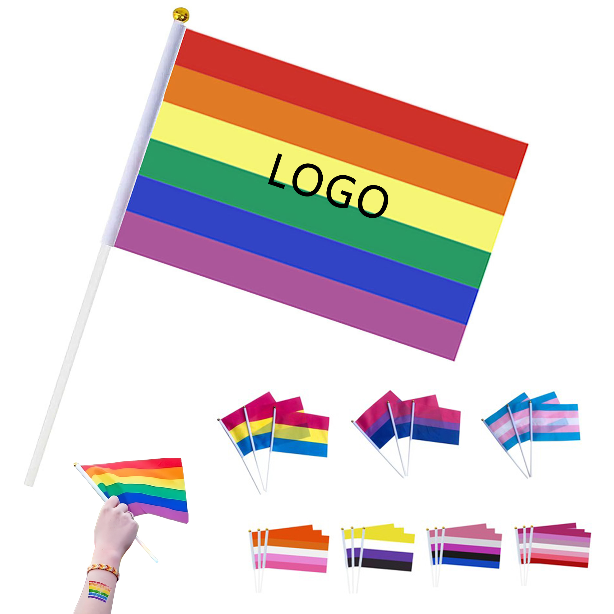 Rainbow Gay Pride Stick Flag 5