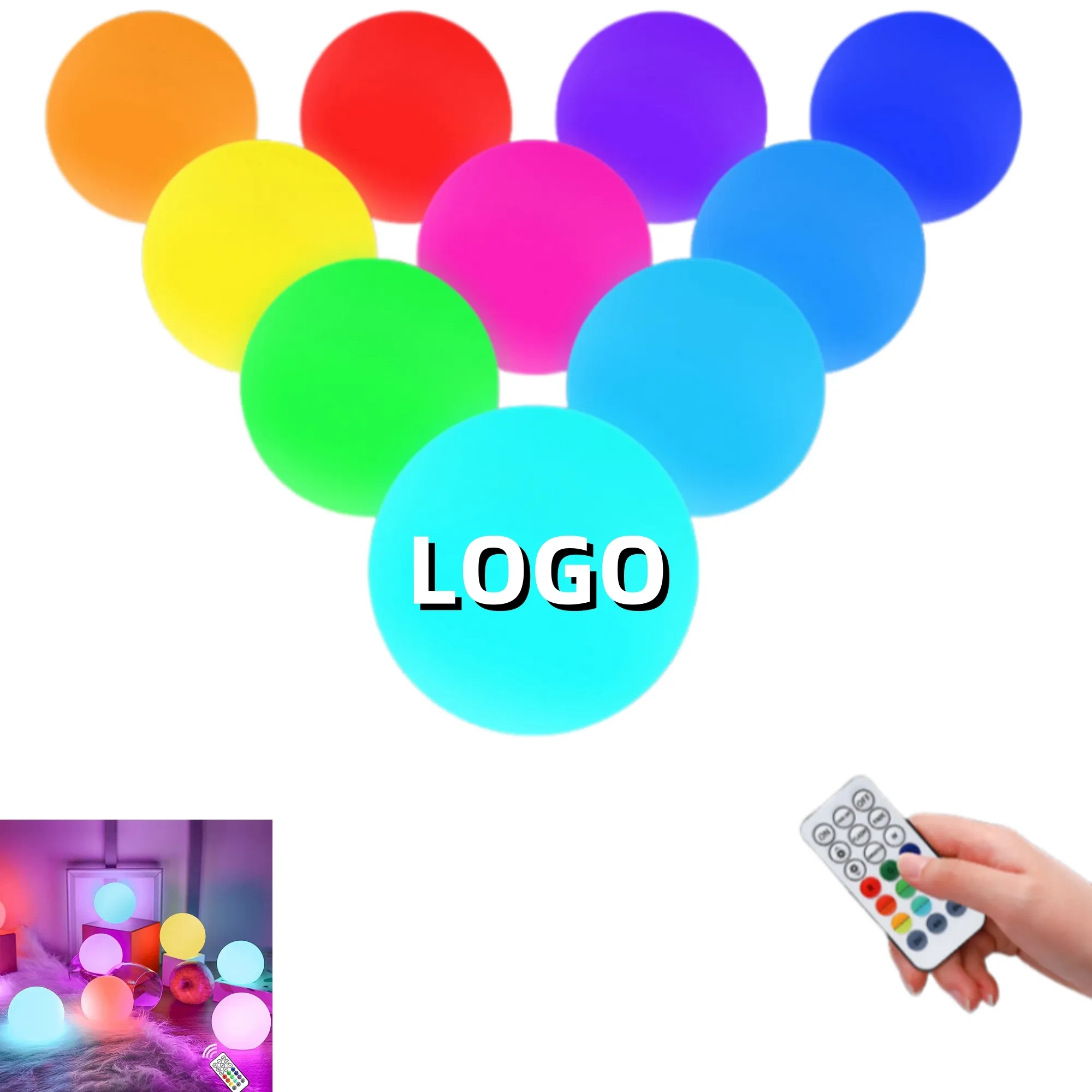 LED Waterproof Remote Controlled Glowing Ball Light 1