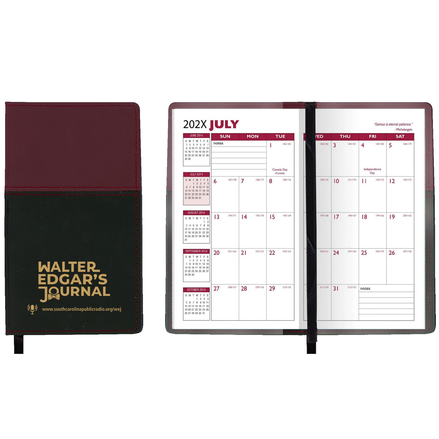 Mystic Series Soft Cover 2 Tone Vinyl Academic Planner / 2 Color 2