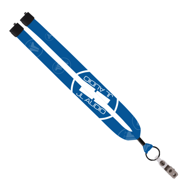 1" Dye-Sublimated Lanyard with Metal Crimp & Metal Split-Ring 1