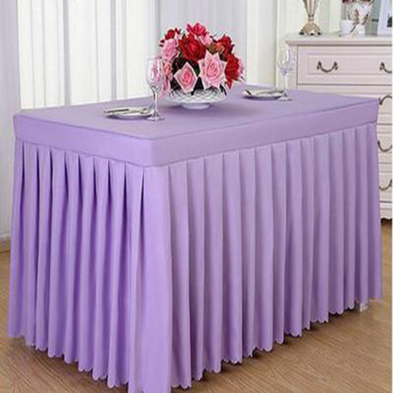 Rectangular Plain Color Thickness Table Skirt 6