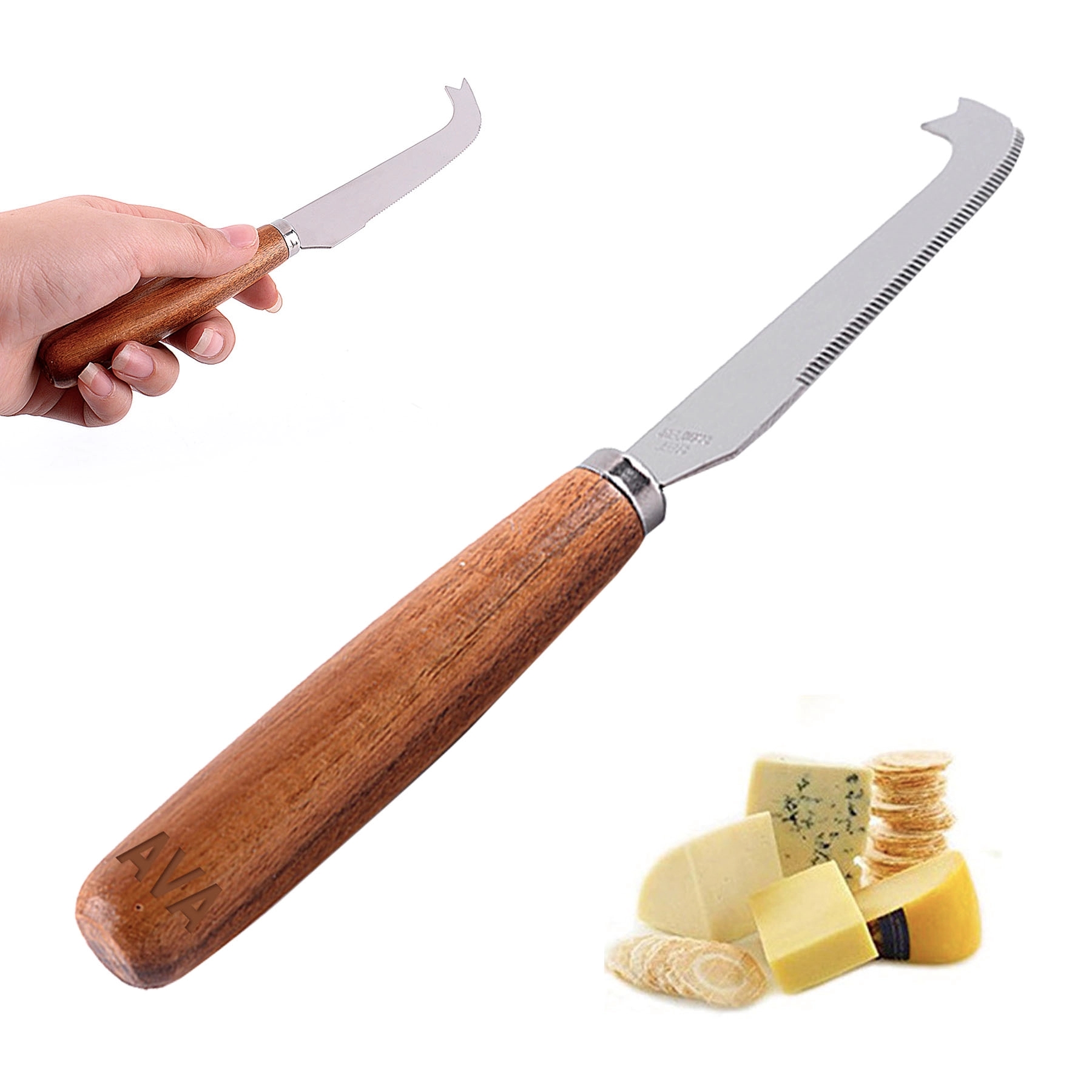 Stainless Steel Cheese Knife With Oak Handle 3