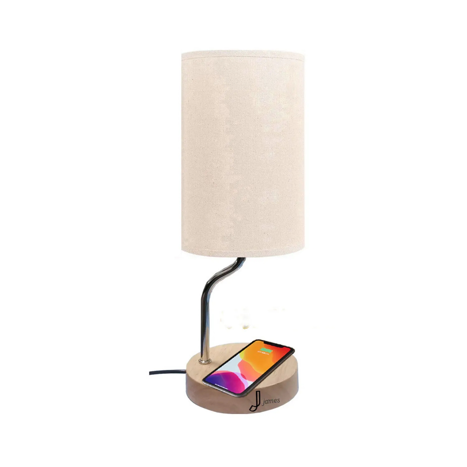Three-Stage Touch Table Lamp With Circular Cloth Cover 1